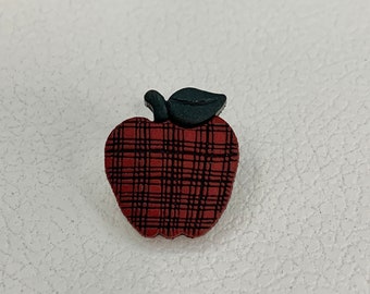 Five Red Apple Textured Plastic Two Piece Buttons - Self Shanks BT1007