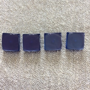Four Square Translucent Blue Vintage Plastic Moon Glow Shank Buttons - B1440