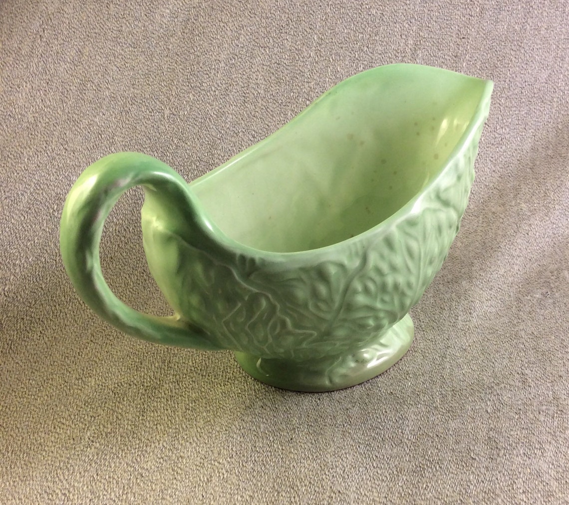 Vintage Celadon Green Gravy Boat with Red Tomato Carlton Etsy
