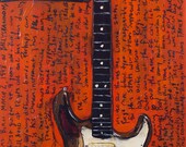 Stratocaster Guitar Art Rory Gallagher 1961 Vintage Fender Stratocaster. vintage electric guitar