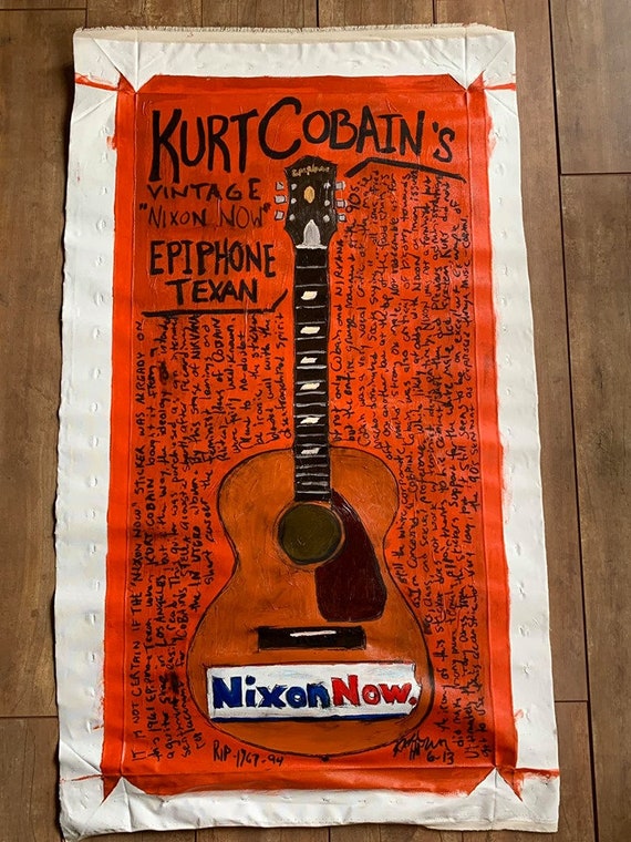 Kurt Cobain Original Painting Epiphone Acoustic Guitar Art Etsy