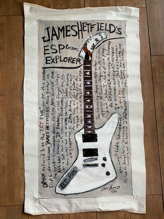 James Hetfield Original Painting Metallica Esp Guitar Art Etsy