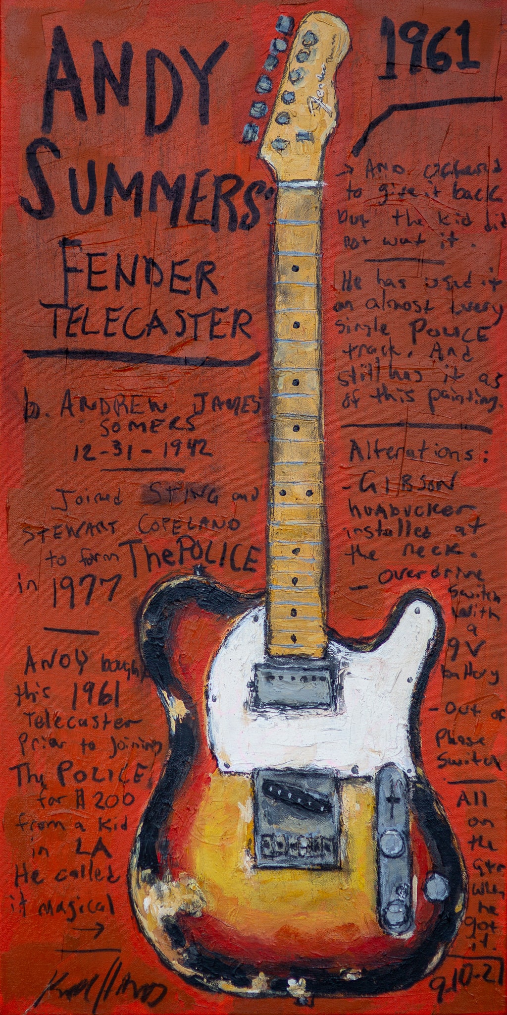 Andy Summers Guitar Art the Police Sting Telecaster - Etsy