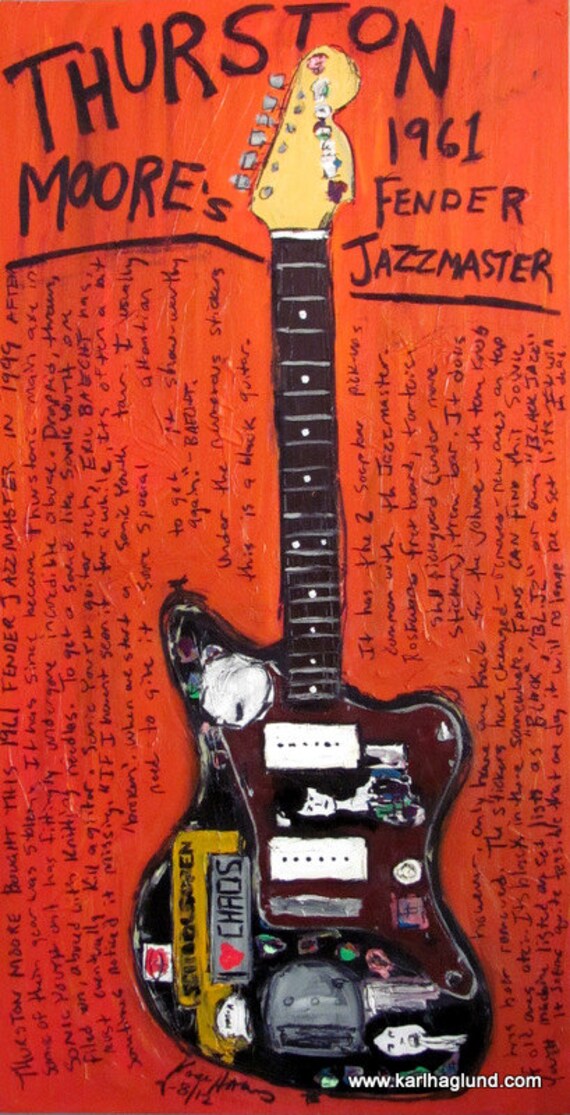 Guitar Poster Thurston Moore 1961 Fender Jazzmaster Electric Guitar Poster Thurston Moore 1961 Fender Jazzmaster Electric