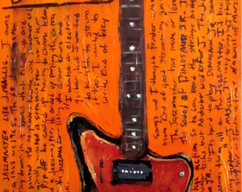 Dinosaur JR. Artwork. J. Mascis Fender Jazzmaster electric guitar art print. 11x17.