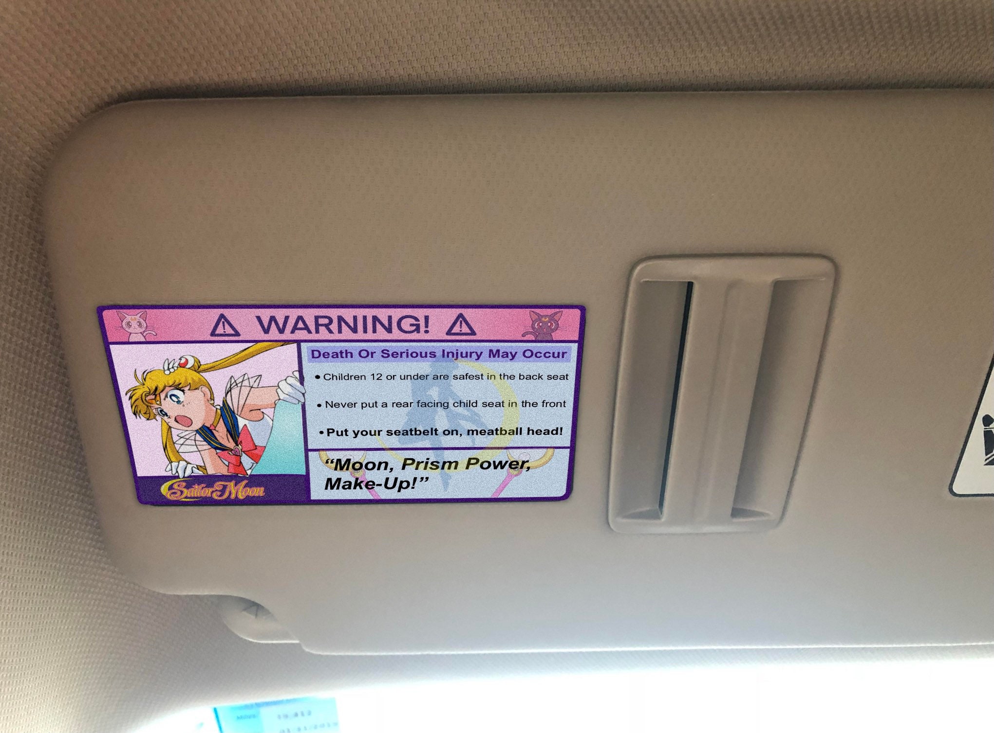 Anime Warning Sticker for Car Visors Etsy