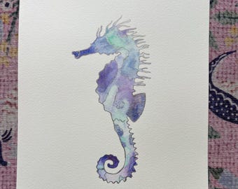 Zeepaardje 11 | Origineel kunstwerk | Aquarel