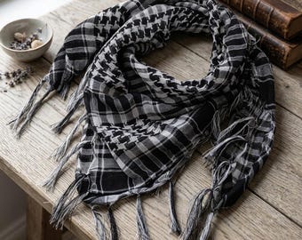 Authentic Keffiyeh Scarf | Traditional Middle Eastern Shemagh | Unisex Fashion Scarf | Gift for Men & Women