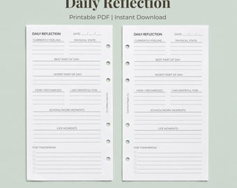 Bijvoegsel dagelijks reflectiedagboek | Persoonlijk formaat, minimalistisch ontwerp (digitale download)