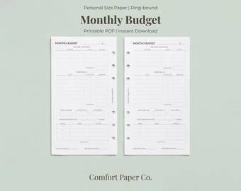 Inlegvel voor maandelijks budgetjournaal | Persoonlijk formaat (digitale download)