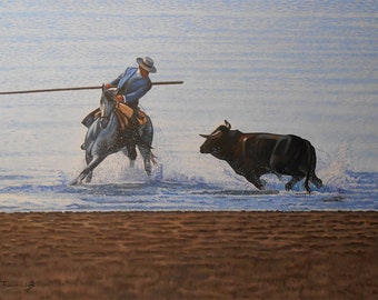 Toreador, Original Oil Painting, Wall Art, Realism, Home decor,