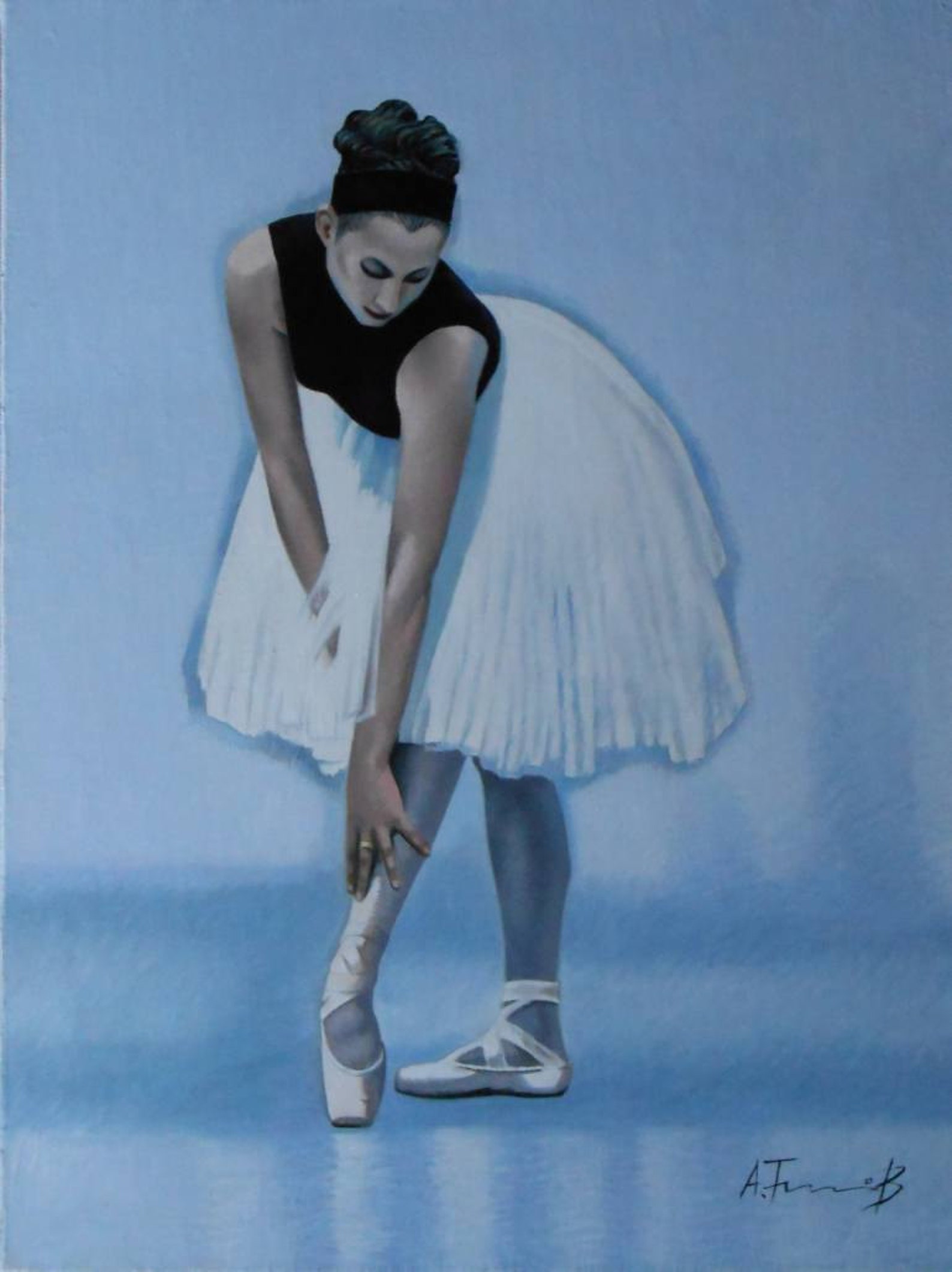 ballerina, portrait, ballet dancer, original oil painting 16