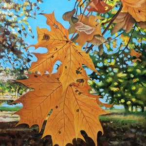 Morning in the Park, origineel olieverfschilderij, klaar om op te hangen, realisme