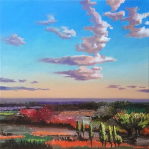 Landschaft, Original Ölgemälde, Stillleben, Impressionismus, Wandkunst, fertig zum Aufhängen, Wohnkultur
