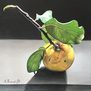 Still Life with a Quince, Original Oil Painting, Ready to Hang, Realism, Still Life
