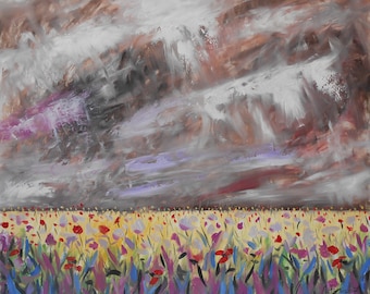 After the Rain II, Origineel Acrylschilderij, Expressionistisch
