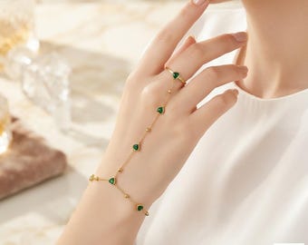 Pulseira de aço inoxidável 316L com anel, joia minimalista (5 estilos)