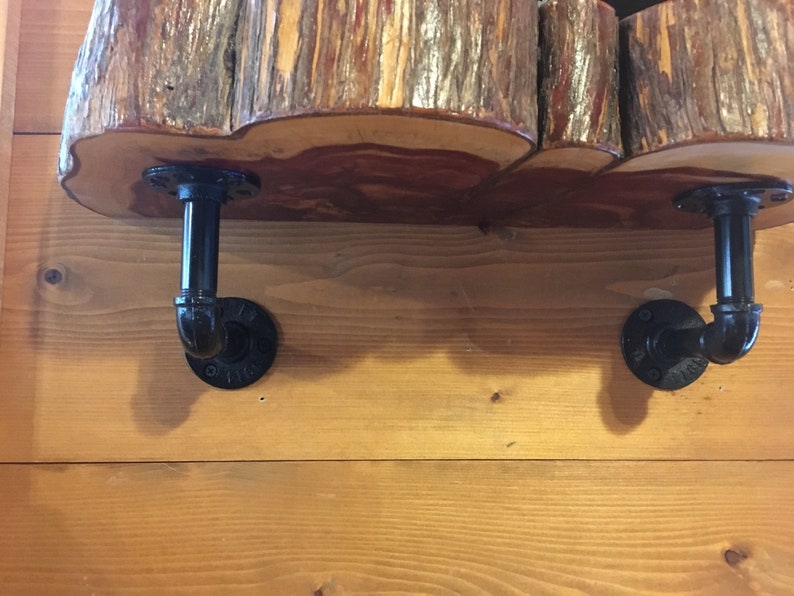Live Edge Shelf With Pipe Brackets Etsy