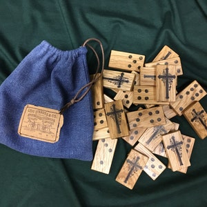 Cross Domino Set from Reclaimed Oak Tree