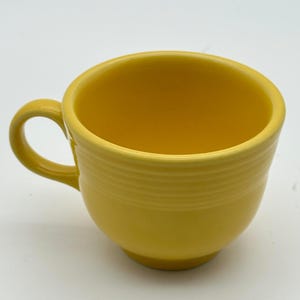 Vintage Fiesta Ware Yellow Ceramic Cup, Mid-Century Art Deco Revival