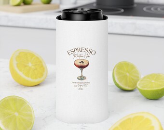Espresso Martini Bachelorette-blikkoeler | Drank Koozie, cocktailontwerp