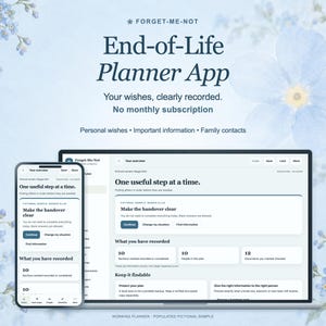 End of Life Planning App, Digital Legacy Organizer, Funeral Wishes & Family Records