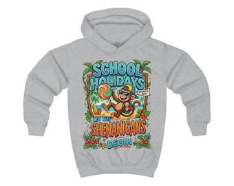 Schulferien Shenanigans Kinder Hoodie | Strand-Affe in den Sommerferien