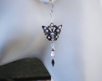 Butterfly earrings, crystal earring, gift ideas for mother