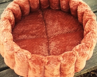 Lt burnt orange deep Pet Bed, Washable Cat or Small Dog Bed (16 inch)