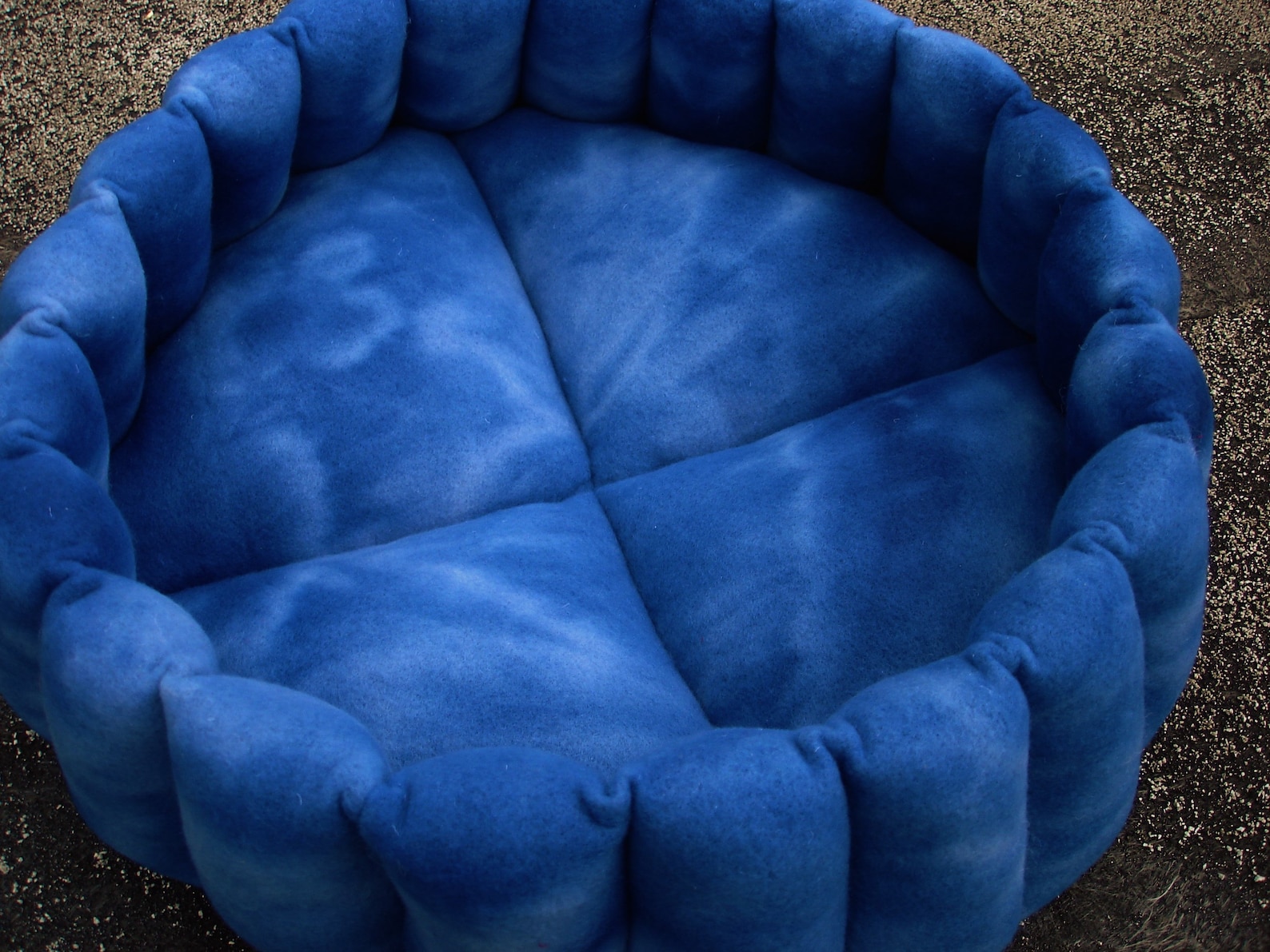 Small Dog Bed Round Pet Beds Washable Cat Bed Blue Bedding Etsy