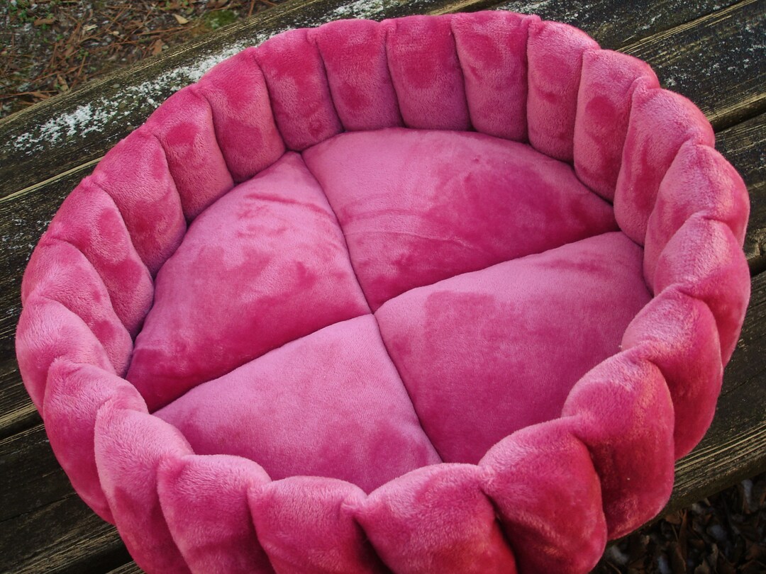 Pink Small Dog Beds Round Washable Cat Bed Rose Pink Pet Bed Etsy