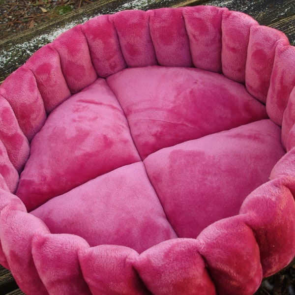 Pink small dog beds, round washable cat bed, rose pink pet bed