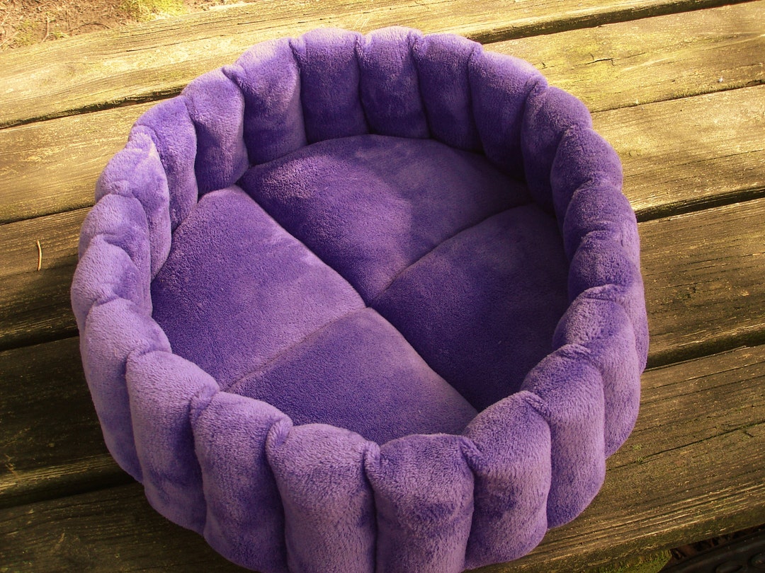 Purple Cat Bed Small Dog Beds Round Washable Pet Bed Etsy