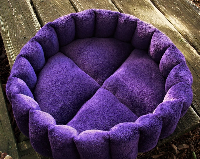 Purple Cat Bed Small Dog Beds Round Washable Pet Bed Etsy