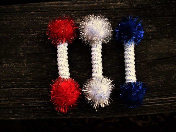 Patriotic cat toys, gift for cats, red, white, and blue sparkle ball twisters for kitty