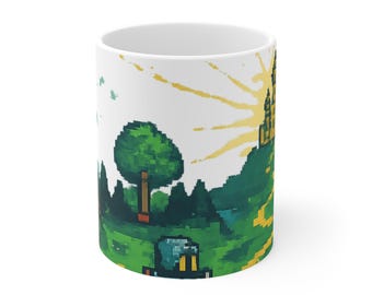 Camiseta de aventura con arte pixelado "El viaje del héroe" - Regalo retro para juegos de rol - Camiseta de búsqueda - Sudadera con capucha para gamers - Taza de café motivacional
