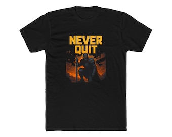Nunca te rindas Pixel Art Knight Perseverance Gaming Shirt Retro RPG Warrior Regalo motivacional para gamers