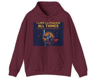 Camiseta/Sudadera con capucha "Puedo conquistar todo lo relacionado con el arte pixelado" - Caballero