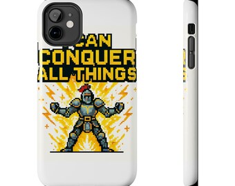 I Can Conquer All Things Pixel Art Knight | Retro RPG Gaming | Phone Case