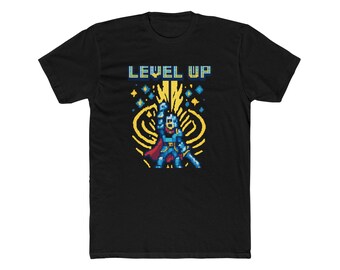 Camiseta Level Up Pixel Art Warrior, sudadera con capucha motivacional para gamers, regalo de héroe, camiseta de fantasía RPG