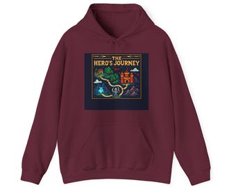 The Hero's Journey Pixel Art Quest Map T-Shirt Retro RPG Gaming Gift Fantasy Adventure Gamer Hoodie Tee | Hoodie
