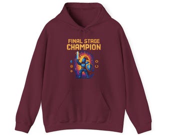Final Stage Champion Pixel Art Knight T-Shirt Retro Gaming Victory Gamer Hoodie Winner Gift RPG Tee | Hoodie