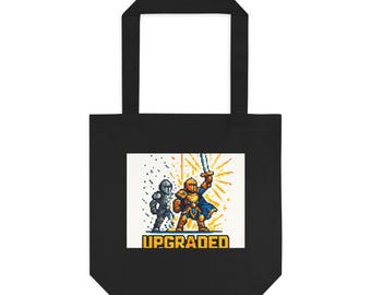 Upgraded Pixel Art Knight | Retro RPG Armor Upgrade Gaming | Tote Bag