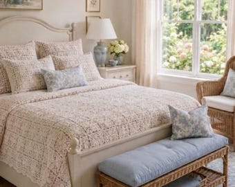 Handmade White crochet Bedsheet Set with Pillowcase | 100% Wool Bedding | Wedding or Mother's Day Gift | Bedroom Decor | King Queen Size