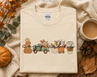 Cozy Vibes Fall Shirt | Pumpkin Truck Tee | Women's Fall T-Shirt | Sublimation Shirt | Autumn Graphic Tee | Fall Vibes Shirt | Cute Fall Top