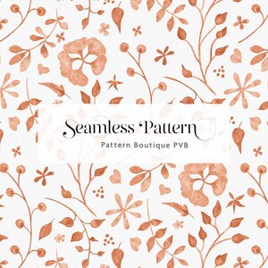 Diseño floral sin costuras: Acuarela roja pintada a mano - Descarga digital