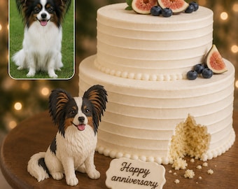 Personalized Dog Wedding Cake Topper, Handmade Clay Figurine, Pet Birthday Gift, Dog Memorial Gift