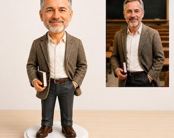 Personalized Bobblehead From Photo, Handmade Clay Figurine, Birthday/Anniversary Gifts,Christmas Gift for Him or Her