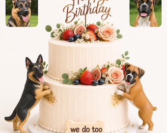 Personalized Dog Wedding Cake Toppers,  dog Birthday gift, 3D Clay pet Statue,cat Figurines