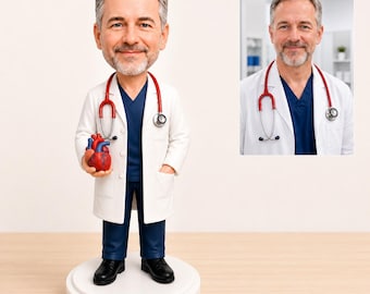 Custom Doctor Bobblehead From Photo, Personalized Medical Figurine, Birthday Gift, Graduation Gift for Doctor
